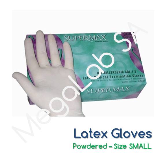 Γάντια latex, με πούδρα, small
