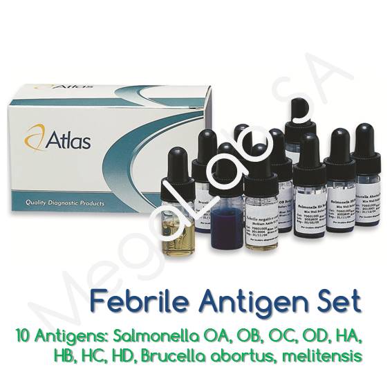 Latex Combo Κιτ για τον προσδιορισμό 10 βακτηριακών συγκολλητινών (Febrile Antigen set)