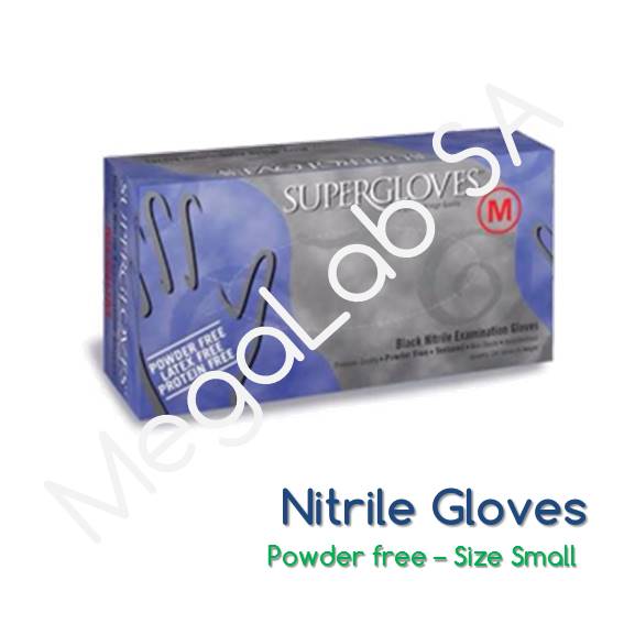 Γάντια νιτριλίου Μαύρα (nitrile), χωρίς πούδρα, small